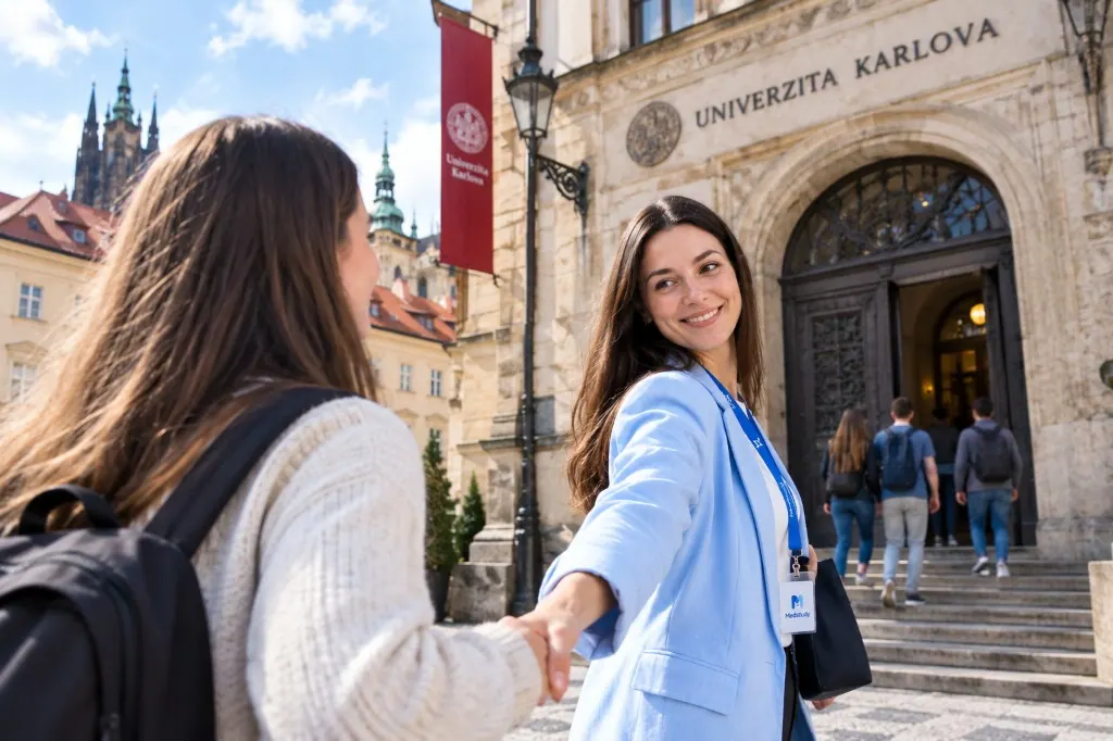 Medstudy manažerský pozdrav studenta Univerzity Karlovy